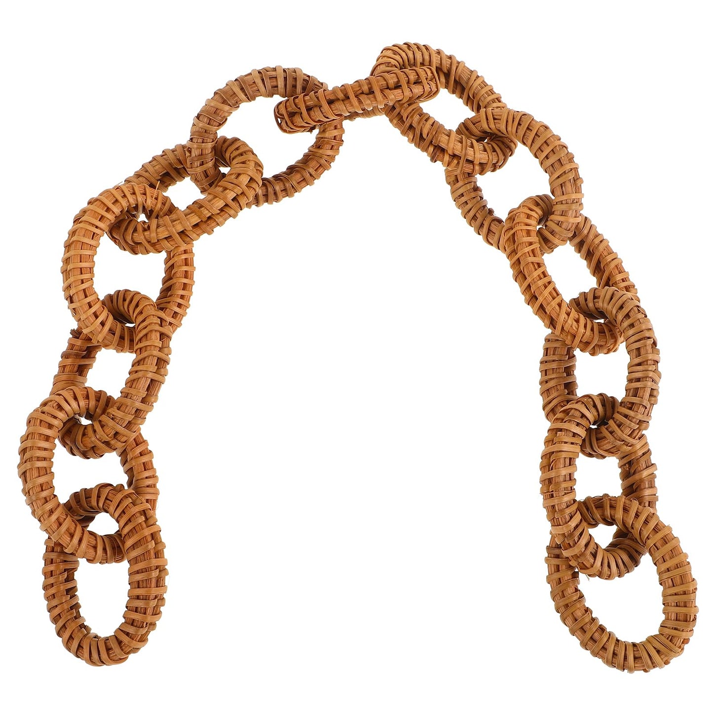 FOMIYES Rattan Woven Chain Link Decor 16.92In Rustic Decorative Chain for Wall Hanging Coffee Table Decoration Boho Style Home Art Craft