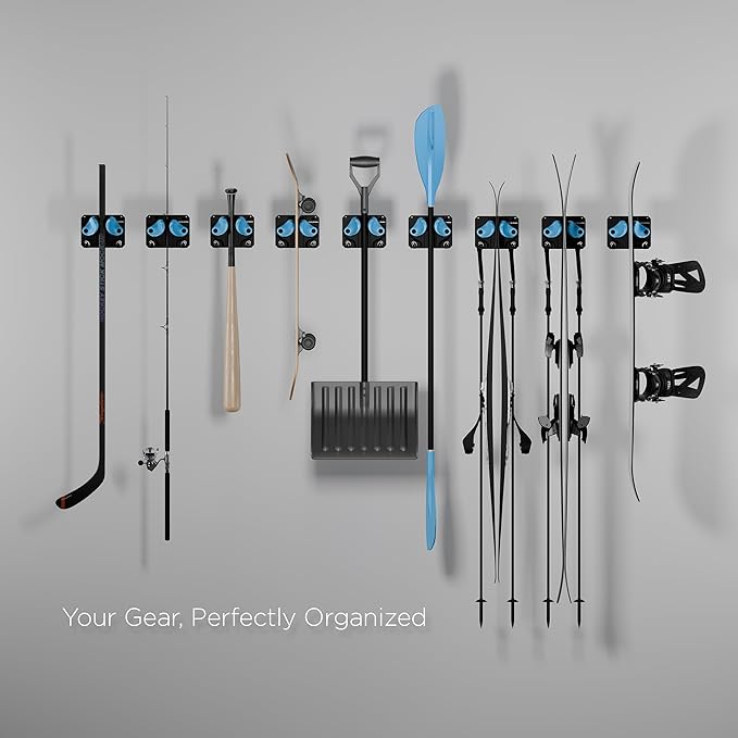 Ultimate Ski & Snowboard Wall Storage Rack - Fits any Ski or Snowboard - Save Your Rocker, Tips and Tails - Damage-free - 1x - Black