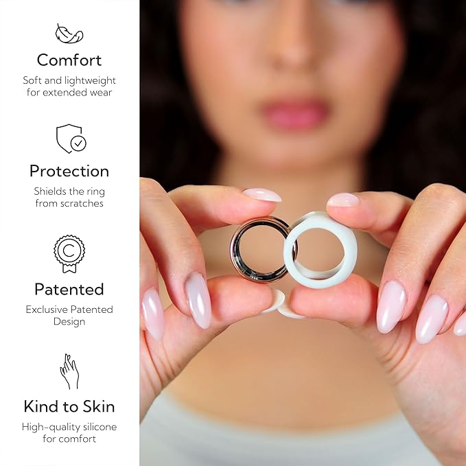 Rinfit Smart Ring Protector - Silicone Ring Enhancer for Active Lifestyle and Gym - StyleFit U.S. Design Patent - Stone, Size 6