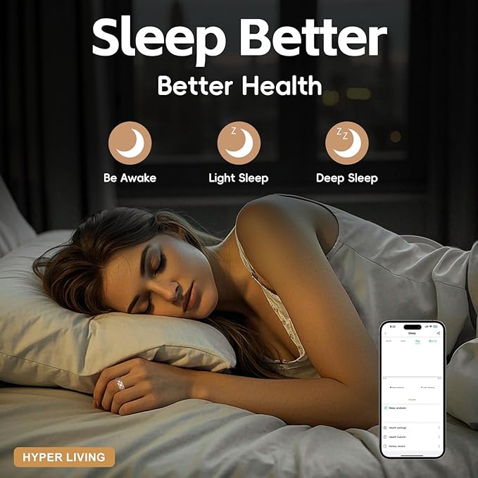 Smart Ring Health Tracker, Sleep Tracker Ring with Heart Rate, Waterproof Fitness Ring for Activity Monitoring/Steps/Distance/Calories, Air Gesture (8)