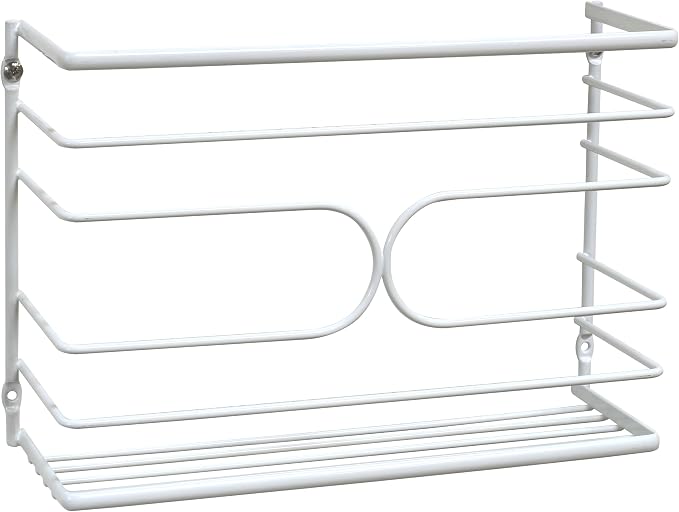 Deco Brothers Wall Mount Kitchen Wrap Organizer Rack, White