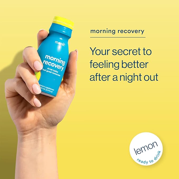 Morning Recovery Electrolyte, Milk Thistle Drink Proprietary Formulation to Hydrate While Drinking, Highly Soluble Liquid DHM, Non GMO, Vegan, Gluten-Free, Original Lemon, Pack of 12