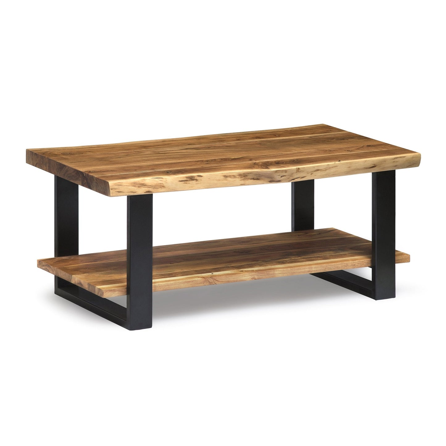 Alaterre Furniture Alpine Natural Live Edge 42" Coffee Table and Set of 2 End Tables