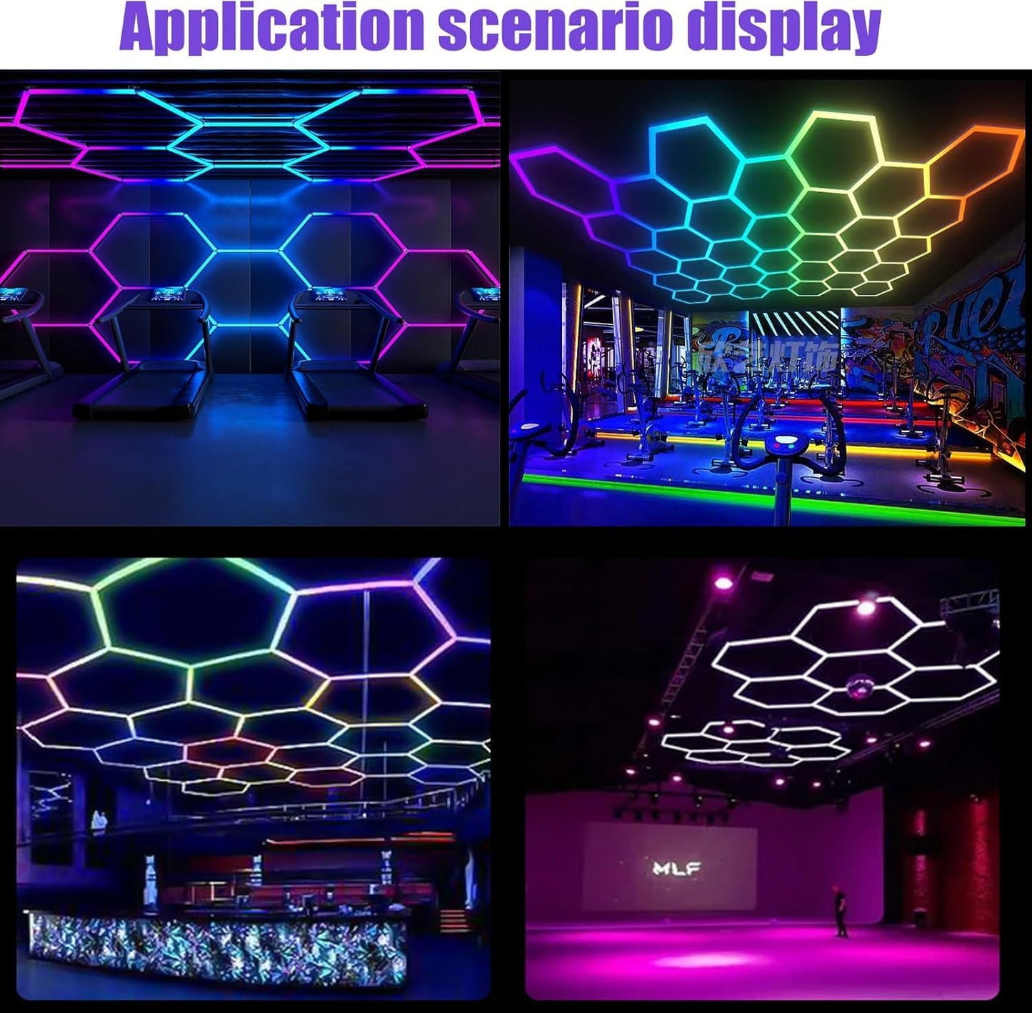 ZTANHOUSE 25Pack RGB Hexagon led Garage Lights,5 Hexagon Light with Multi Color,Dimmable&Speed Adjustable RGB Hex Wall Lights,DIY Design for Remote Control & Smart App Control Music Modes