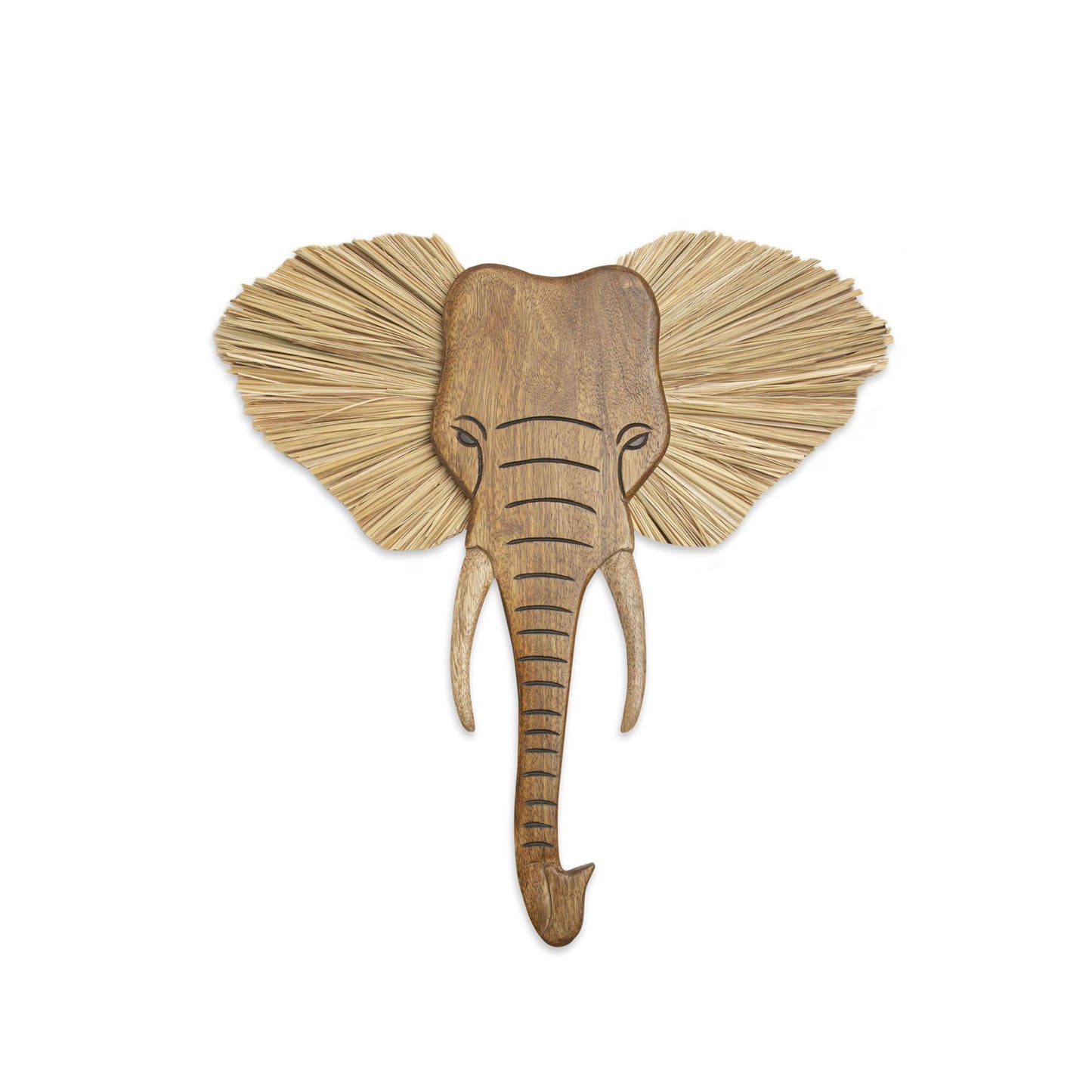 Crane Baby Wooden Safari Wall Decor, Wood Animal Nursery Wall Art, Boho Gender-Neutral Safari Room Decor Elephant 21L X 21W Brown