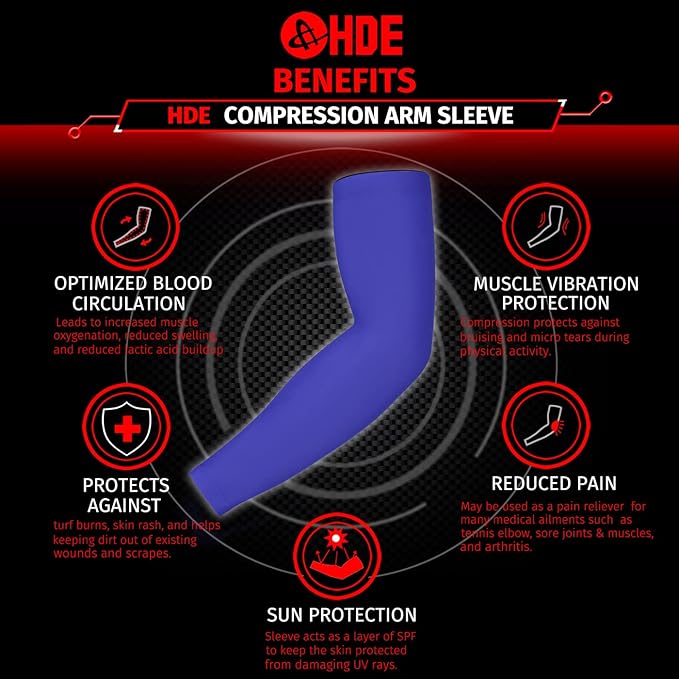 HDE Arm Compression Sleeves for Kids Basketball Shooting Sleeve - Youth Sports Football Baseball Softball - 1 Pair