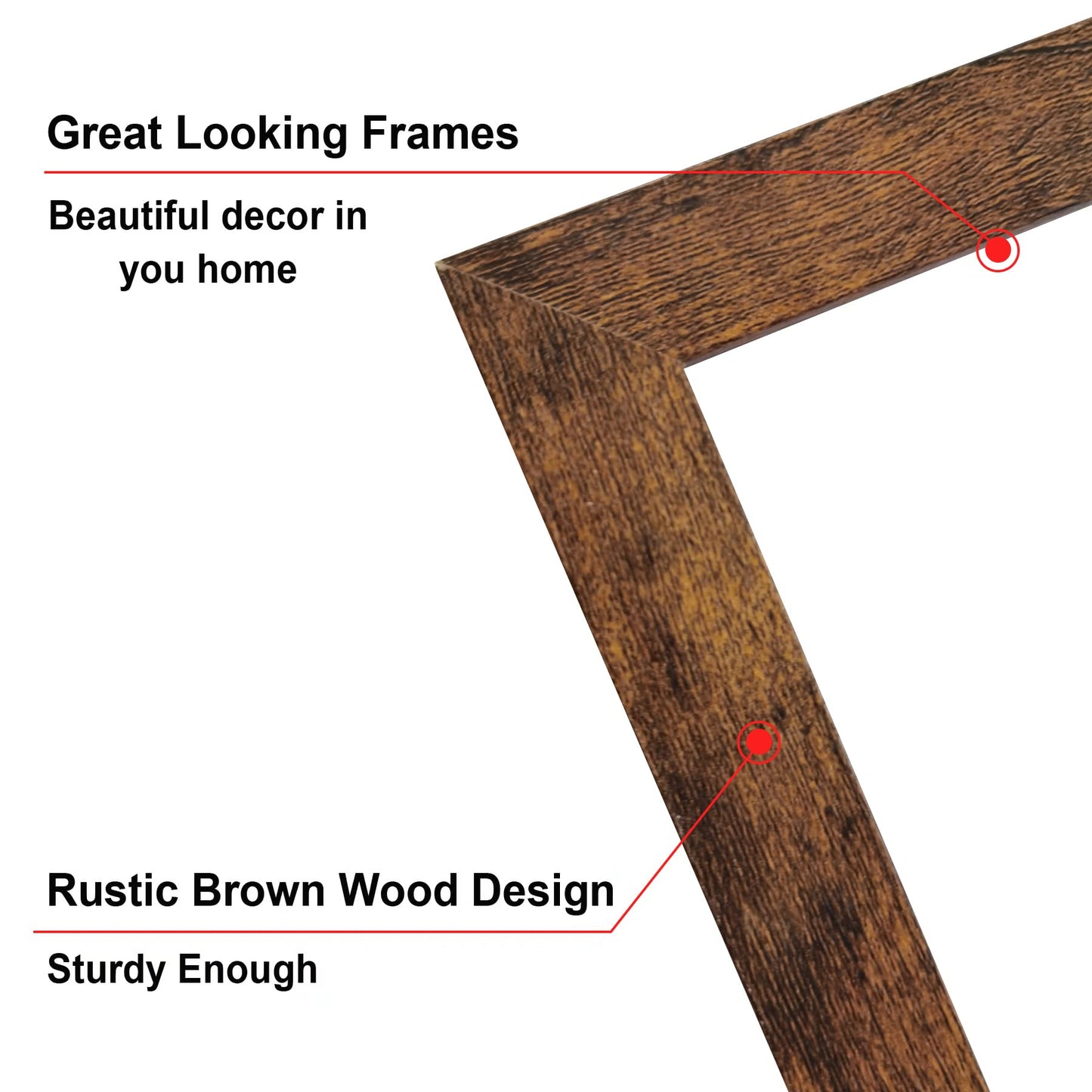 SESEAT 8x10 Picture Frame Brown Set of 6, Display Pictures 5x7 With mat or 8x10 Without Mat