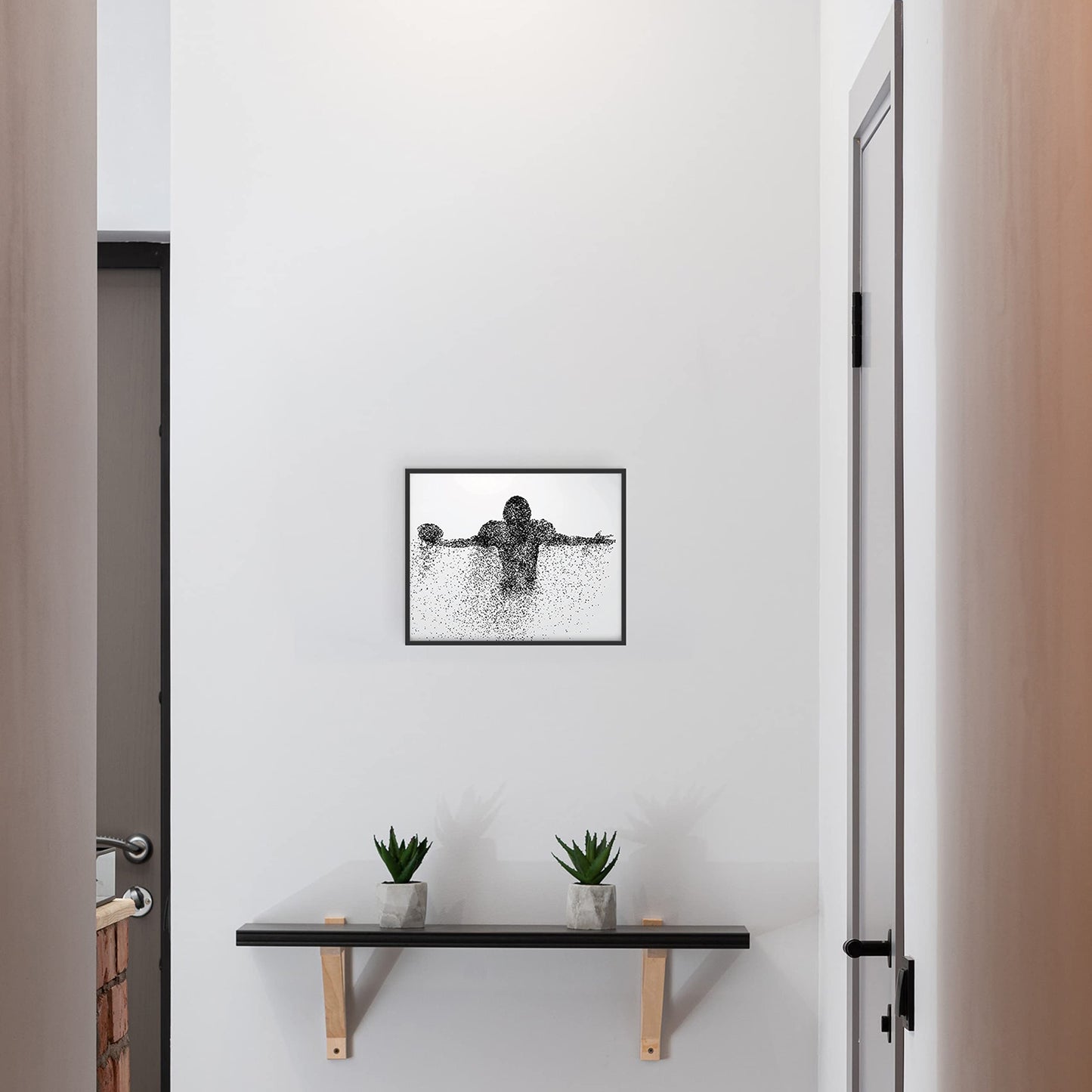 Football Wall Decor Art Prints - Particle Silhouette – (11x14) Inch Poster Photo - Man Cave, Bedroom Decor