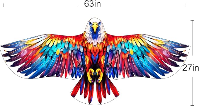 HENGDA KITE Giant Bald Eagle Kite,for Kids and Adults,Easy to Fly,Excellent Fabric and Structure Design,The Pictures are Beautiful in high Definition,Suitable for Beginners
