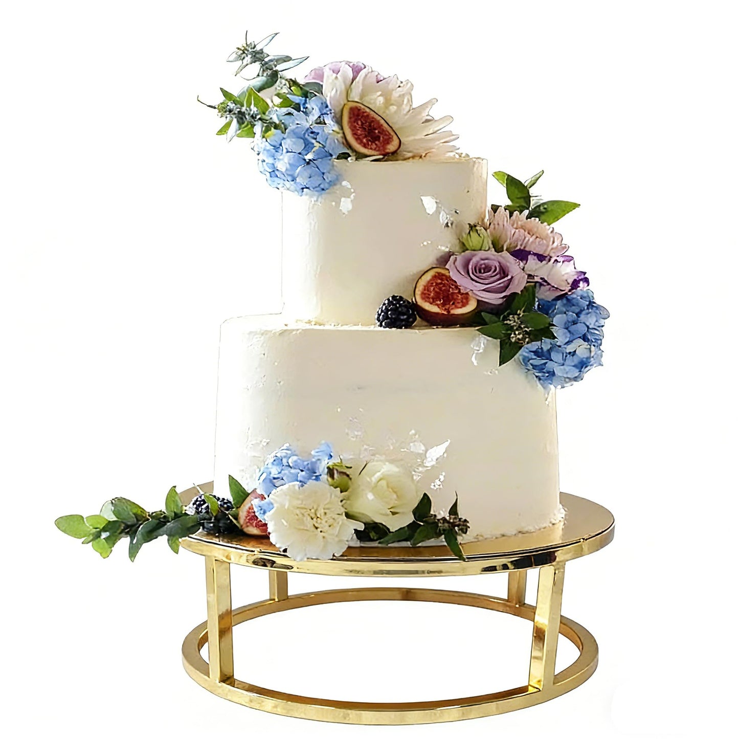 ANGYGH Gold Metal Cake Stand - Round Cupcake Dessert Stand Floating Cake Separator for Valentine's Day & Weddings Birthday Party Baby Shower Display (High 3.93'' Diameter 9.84'')