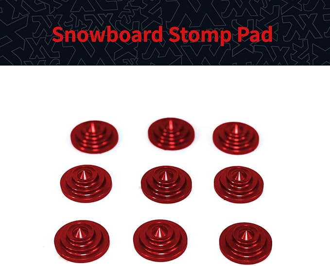 XCMAN 4 Layer-Cone Studs Dia 7.87 Inch Aluminum Snowboard Stomp Pad - 9pcs