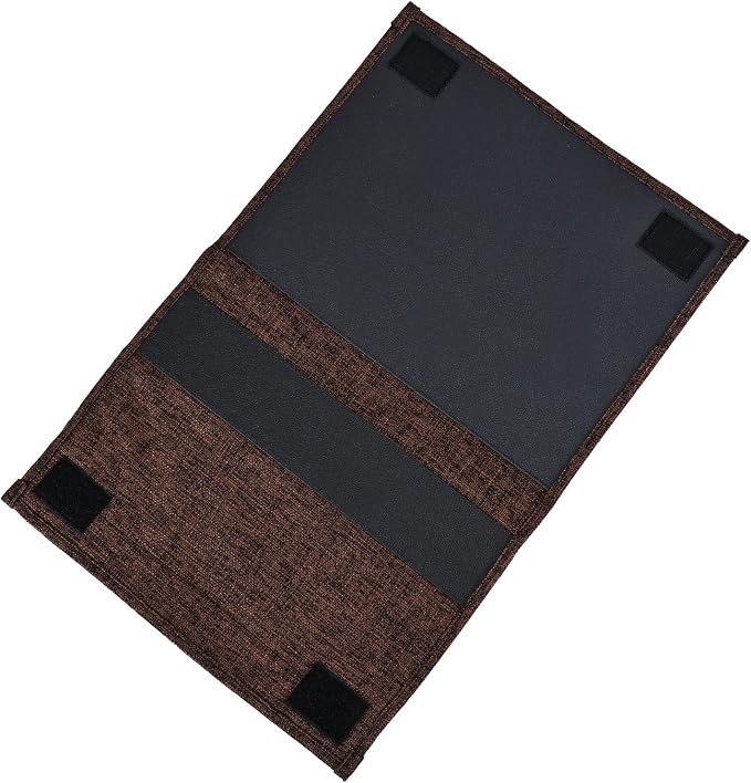 Zafit Linen 4 Pockets Bedside Caddy, Bedside Storage Organizer for Magazine, Remotes, Phone (Coffee)