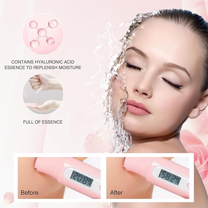 10 Sheets Face Masks Skincare for All Skin Types, Rose Hydrating Face Sheet Masks Suitable for Sensitive Skin, Pink Moisturizing Facial Mask for Women Skin Care, Face Mask Gifts for Face Spa