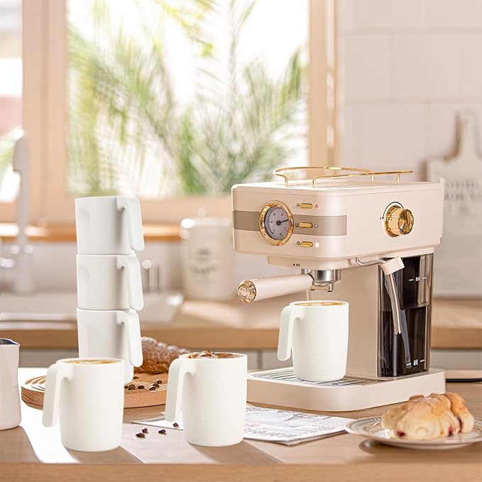 Homienly Coffee Mug Set - Wheat Straw Cups, Alternative to Plastic Coffee Cups Reusable | Unbreakable for Hot Chocolate, Tea, & Coffee | Microwave Safe, Dishwasher Safe Drinking Cups (White)