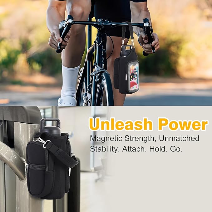 Magnetic Gym Bag for Men & Women - Water Bottle Holder, Crossbody Strap, Touchscreen Pocket & Creative Storage - Perfect for Gym, Running, Travel & Fitness Essentials