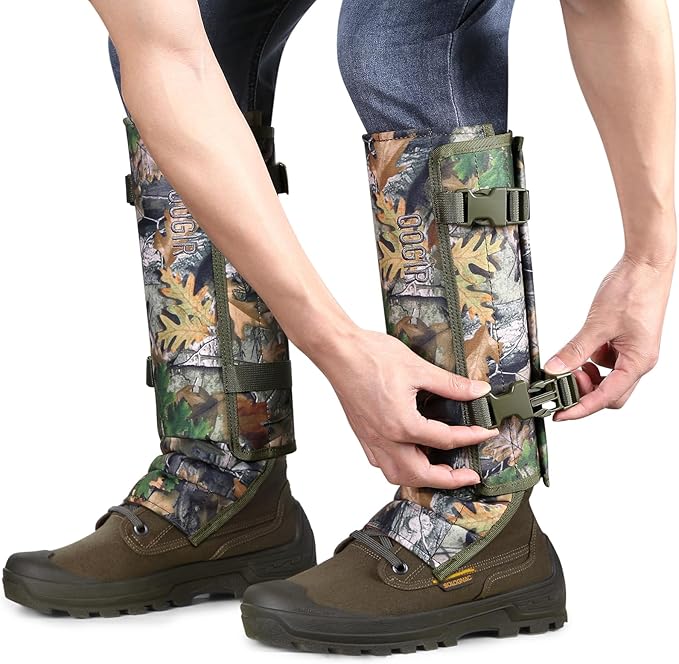 QOGIR Snake Gaiters 3 Pack: Durable Snake Guards for Hunting, Snake Gaiter Leggings for Men & Women, Snake Bite Protection for Lower Legs, Snake Proof Gaiters