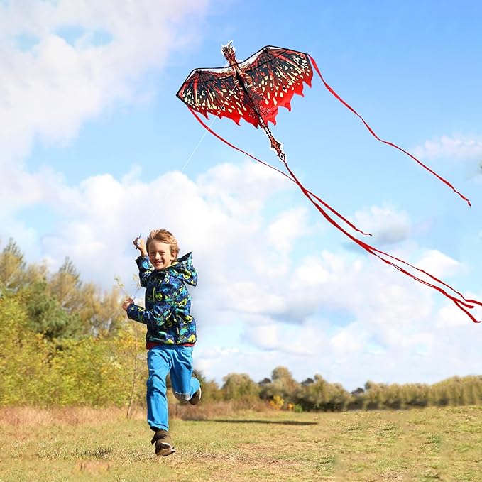 Mint's Colorful Life Dragon Kite for Kids & Adults, Easy to Fly Best Beach Kites for Beginners, 300ft Kite String Included