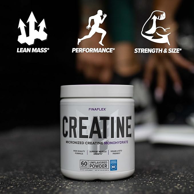 FINAFLEX Pure CREATINE, Unflavored - 10.6 oz, Pack of 2 - Promotes Muscular Strength, Size & Performance - 100% Pure, Micronized Creatine Monohydrate - NSF Certified - 120 Total Servings