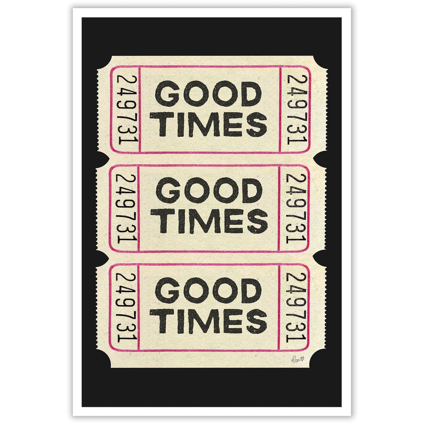 Trendy Wall Art Prints Poster Retro Good Times Ticket Print Black White Canvas Wall Art Retro Trendy Preppy Wall Decor For Bar Cart Teen Girls Living Room Bedroom Gallery 8x12in Unframed