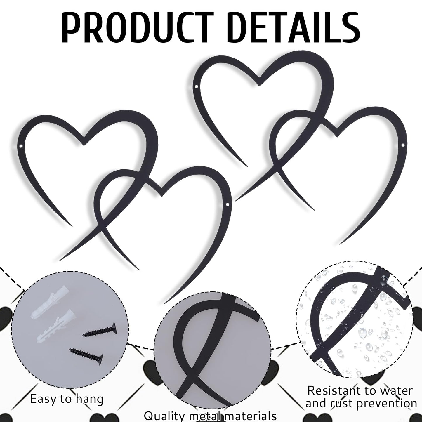 Hftjtsa Infinity Heart Metal Wall Decor Love Heart Wall Sign Modern Bedroom Decor Ornaments for Valentine's Day Room Living Wedding Decoration Bridal Shower Gifts