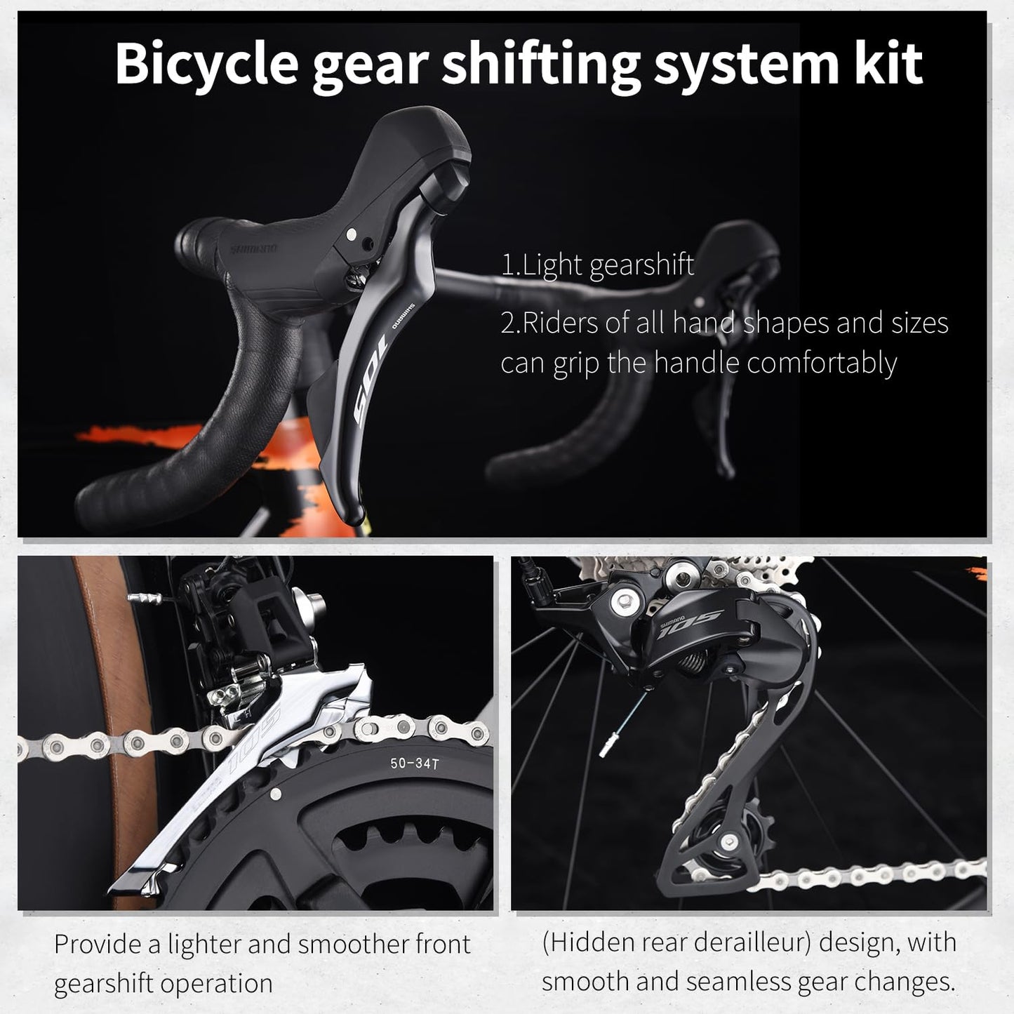 SAVADECK Carbon Fiber Road Bike, Hydraulic Oil Disc Bike with Carbon Fiber Frame and Wheelset, Lightweight Full Carbon Racing Bicycle with Shimano R7120 24S Shift Set for Adults(51CM,Twilight-Orange)