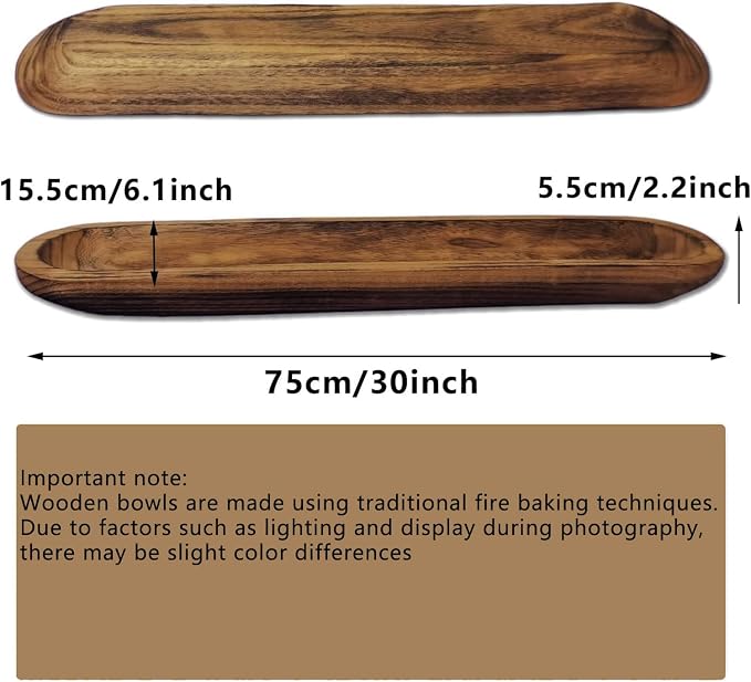 Wooden Dough Bowl Decor, Vintage Wooden Bowl Hand Carved Home Decor for Dining Table Center, Living Room, Kitchen Decor. (30inch brown)