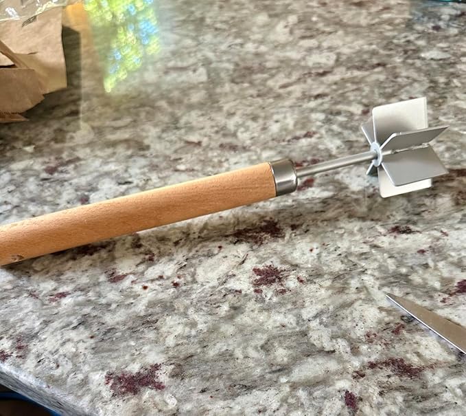 Palksky Meat Chopper Stainless Steel, 6 Curve Blades Meat Masher, 11 Inch Ground Beef Chopper Tool & Hamburger Smasher, Meat Pounder & Multi-Purpose Kitchen Tool