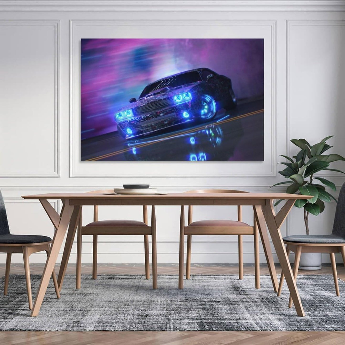 Muscle Car JDM Neon Sport Car Posters for Room Mens Living Room Bedroom Decor Aesthetic Art Prints Car Wall Decor Canvas Art Wall Decor Framed Unframed 12x18inch(30x45cm)