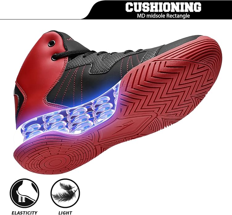ASHION Mens Basketball Shoes High Top Streetball Lightweight Outdoor Sneakers Cushioning Shoes for Sport Athletic Fitness