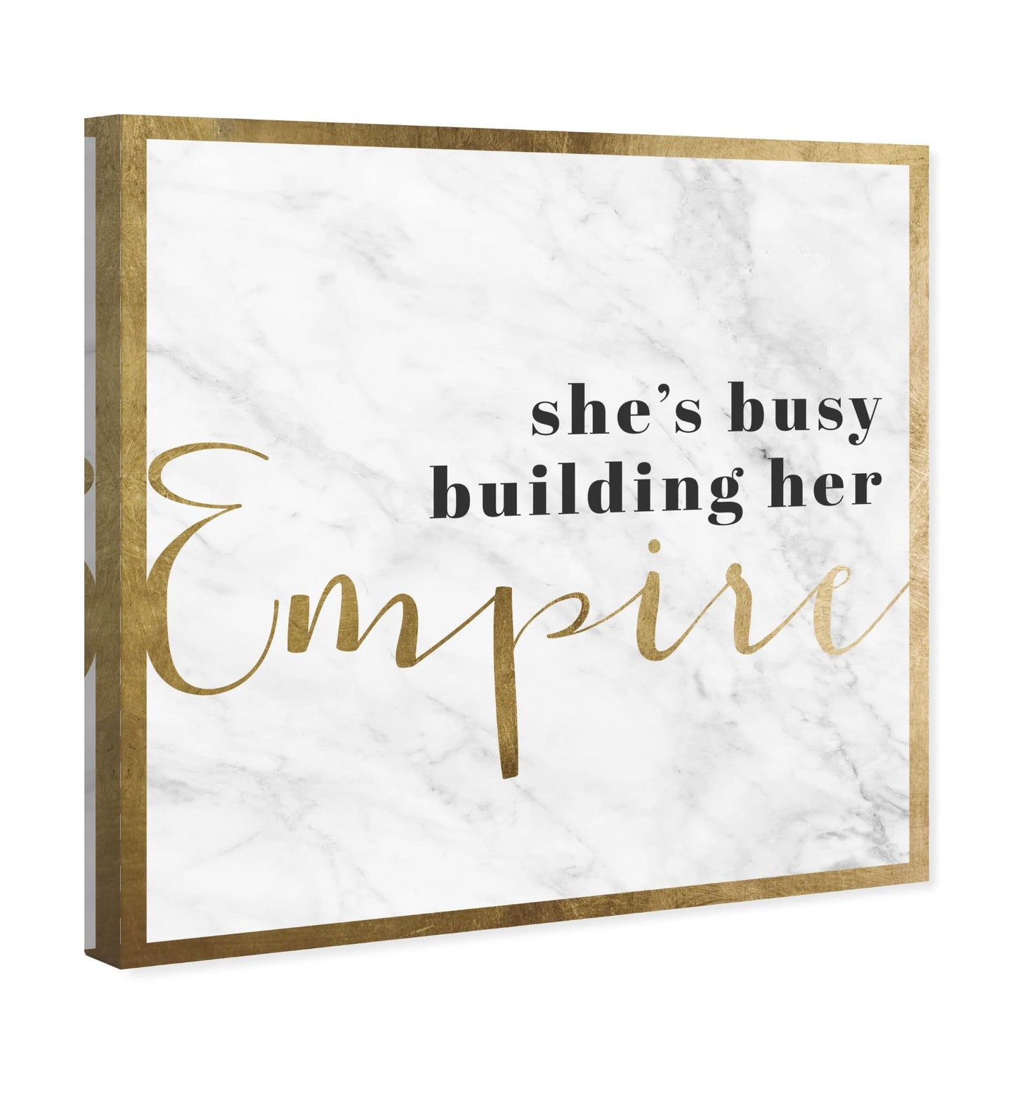 The Oliver Gal Artist Co. Typography and Quotes Wall Art Canvas Prints 'Building Her Empire' Empowered Women Quotes and Sayings