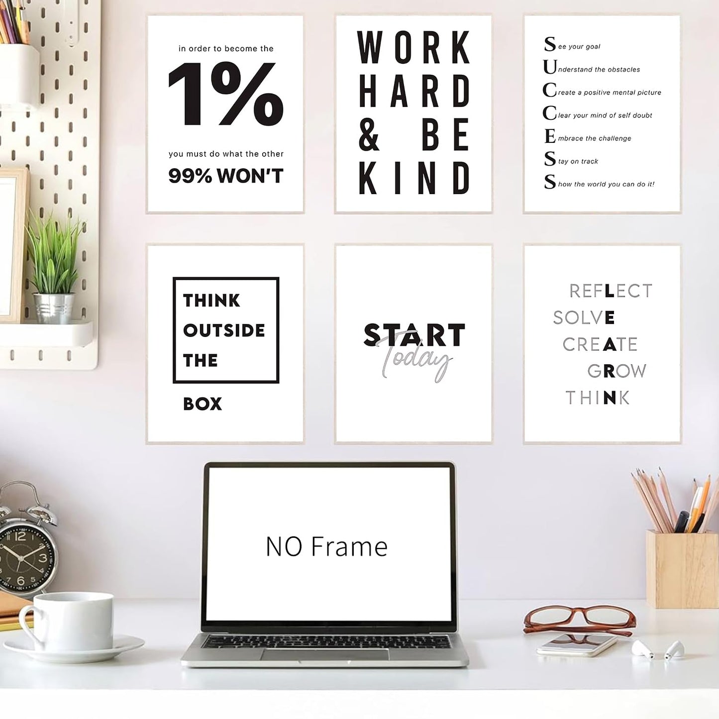HUACANVASART Office Inspirational Wall Art Prints, Home Office Decor Encouragement Posters for Decoration