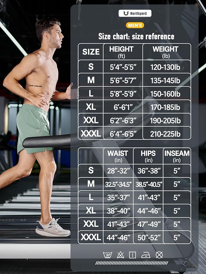 NORTHYARD Men's Running Athletic Shorts 5'' Workout Gym Tennis Short Quick Dry Lightweight Active Sports Basketball