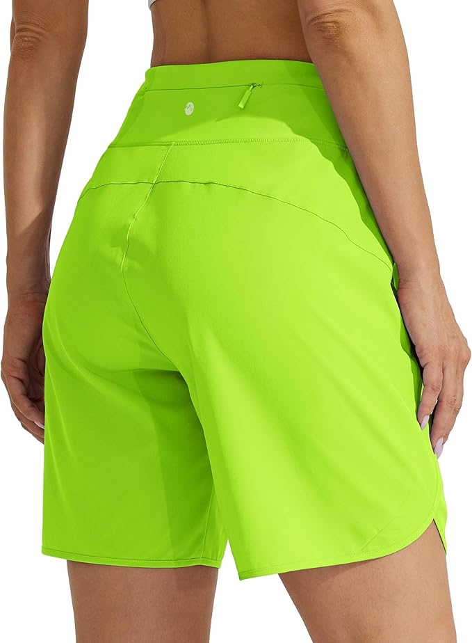 Willit Women's 7" Athletic Running Shorts Long Workout Hiking Shorts Quick Dry High Waisted Active Zipper Pocket(X-Small)