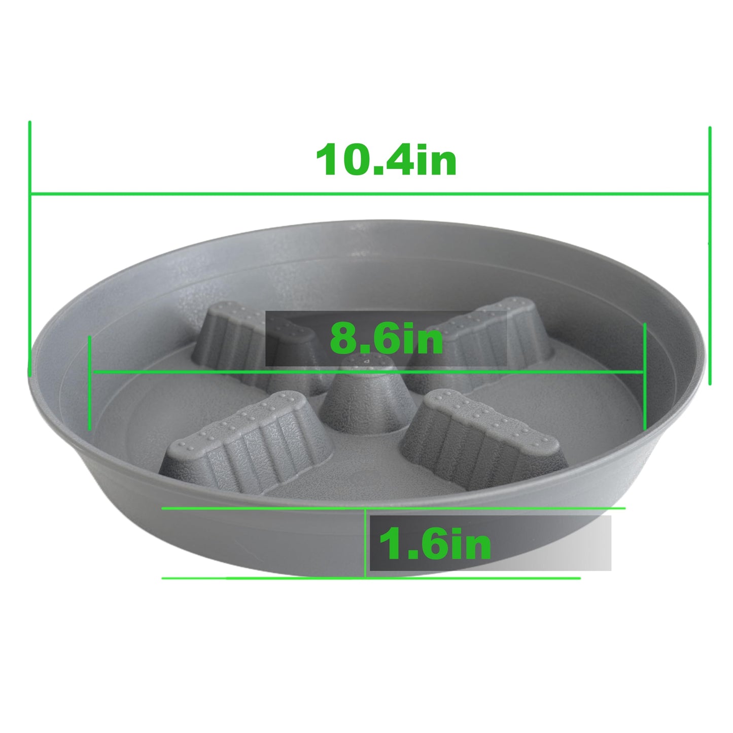 Feyvdzv 4 Pack Plant Saucer 10 inch, 8 12 14 17 inch, Plant Stand Plastic Plant Saucers for Indoors Outdoor, Heavy Duty Flower Plant Risers for Inside Pots, Pot Saucers for Plants, Grow Bags Saucers