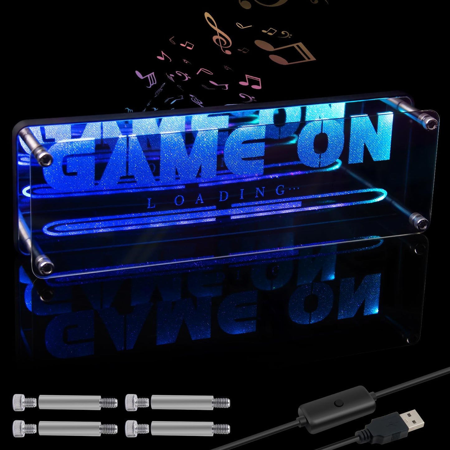 Gaming Neon Sign Game On Neon Lights LED Gamer Room Decor Gaming Desk Accessories for Teen Boy Room | Gamer Gifts for Boys & Kids | Usb Powered, Bluetooth APP Control, Music Sync & 210 Scene Modes