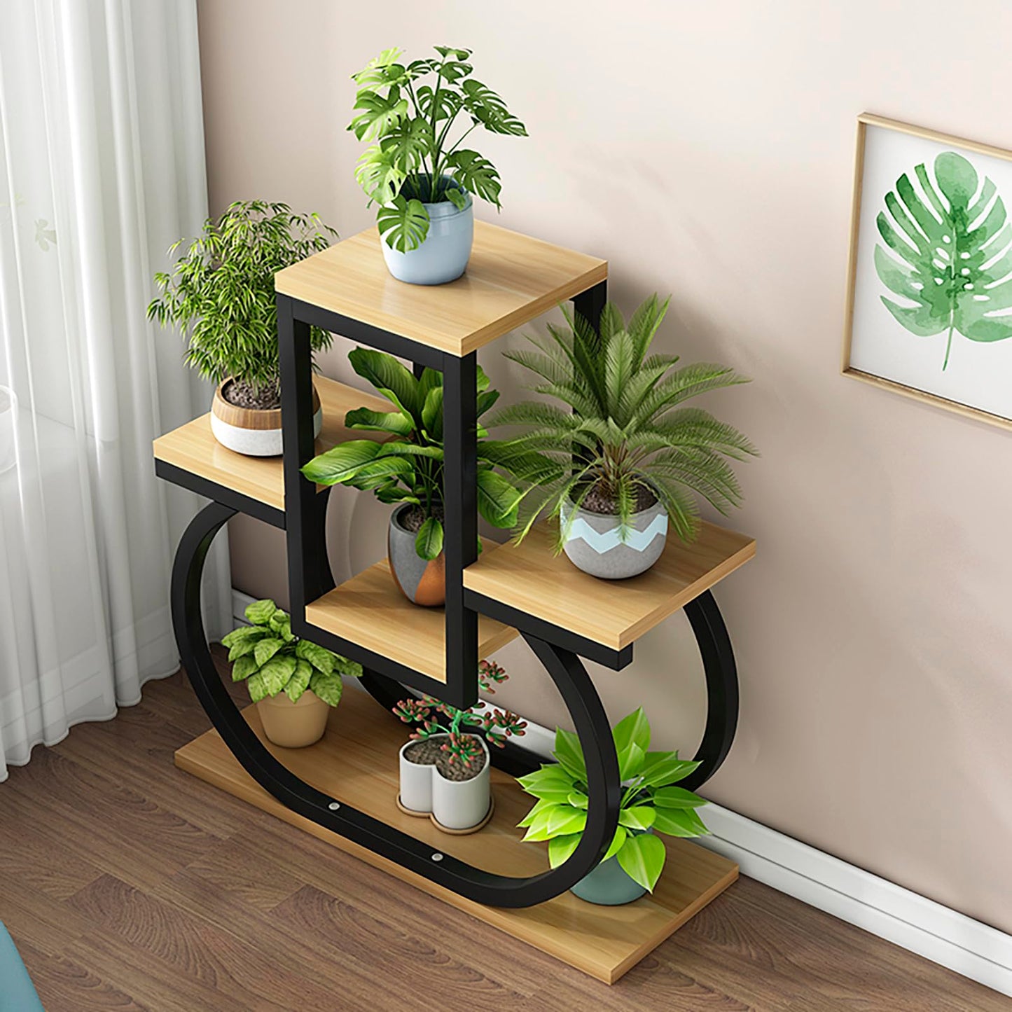 DJVHSRI 4-Tier Iron Flower Stand - Heart-Shaped Indoor Plant Display Rack Corner Storage for Garden Balcony and Courtyard - Stylish Metal Flower Pot Holder,2