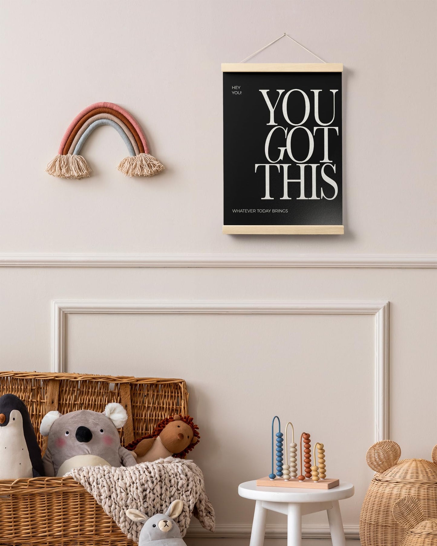 FGFK Inspirational Wall Art Poster Hanger Frame, You Got This Positive Affirmation Motivational Quote Canvas Prints Framed Wall Decor for Home Living Room Office, 12x16 Inch