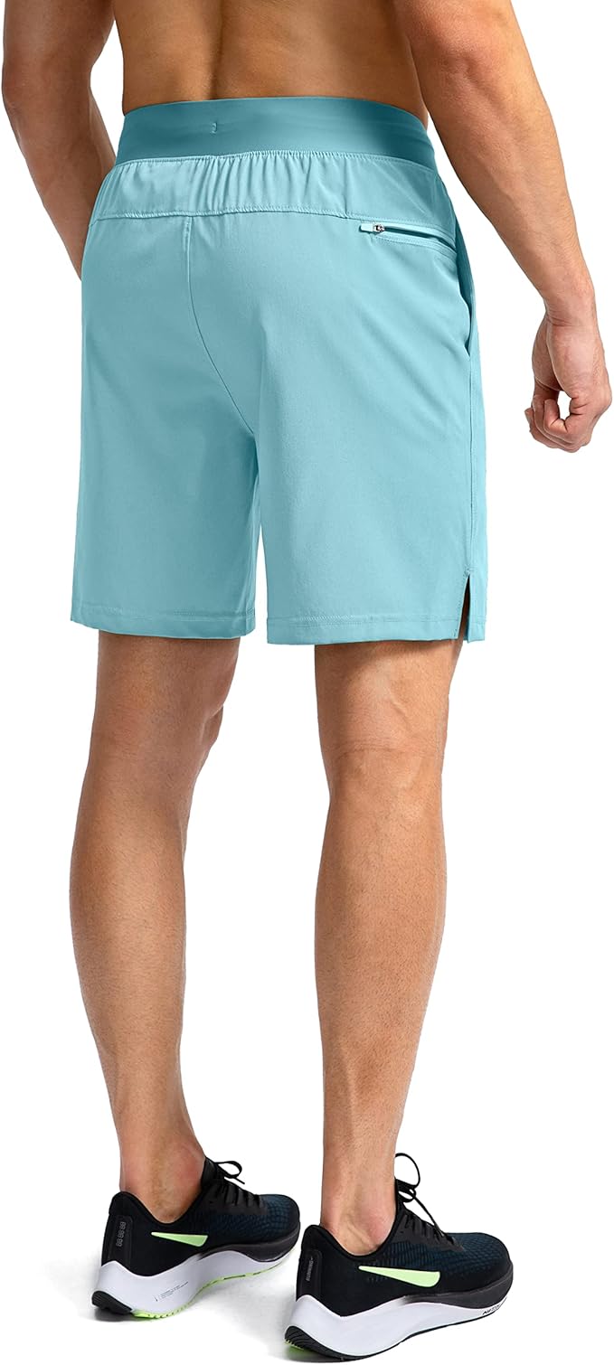 Men's Running Shorts with Zipper Pockets 9 Inch/ 7 Inch / 5 Inch Lightweight Quick Dry Gym Workout Athletic Shorts for Men(7 inch)