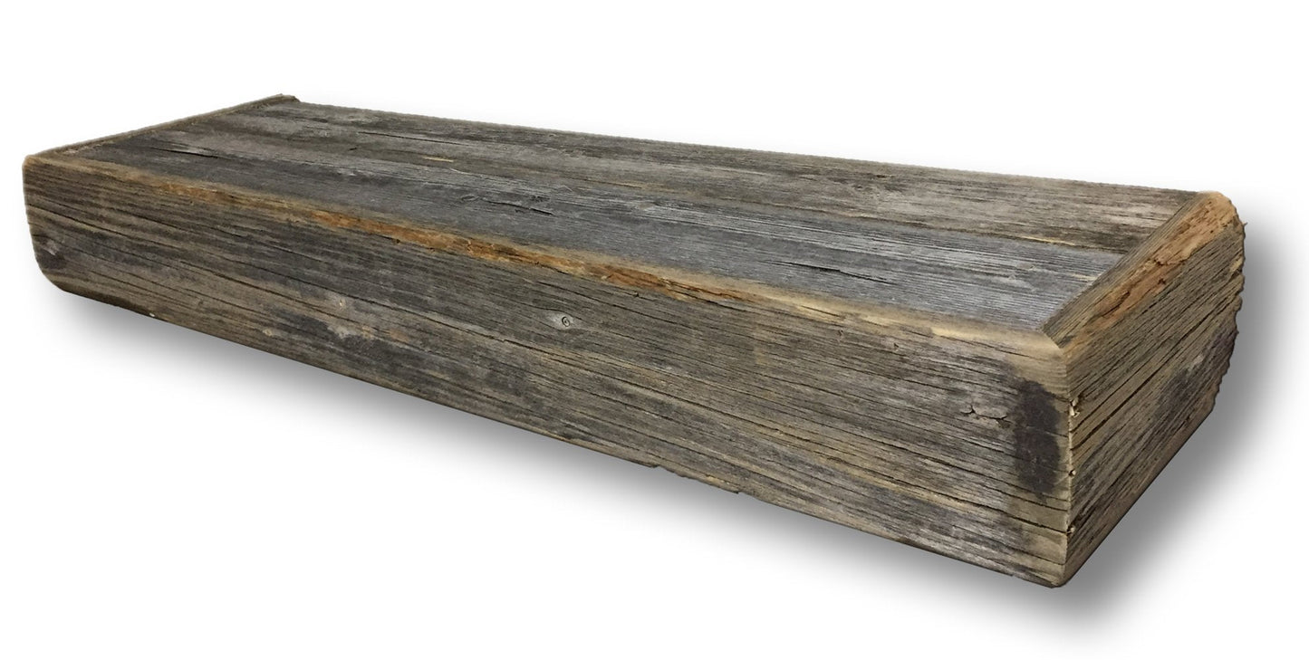 Rustic Revival | Barnwood Floating Shelf – Rustic Farmhouse Wall Shelf for Home, Kitchen & Bathroom – Authentic Weathered Wood Real Wood Décor