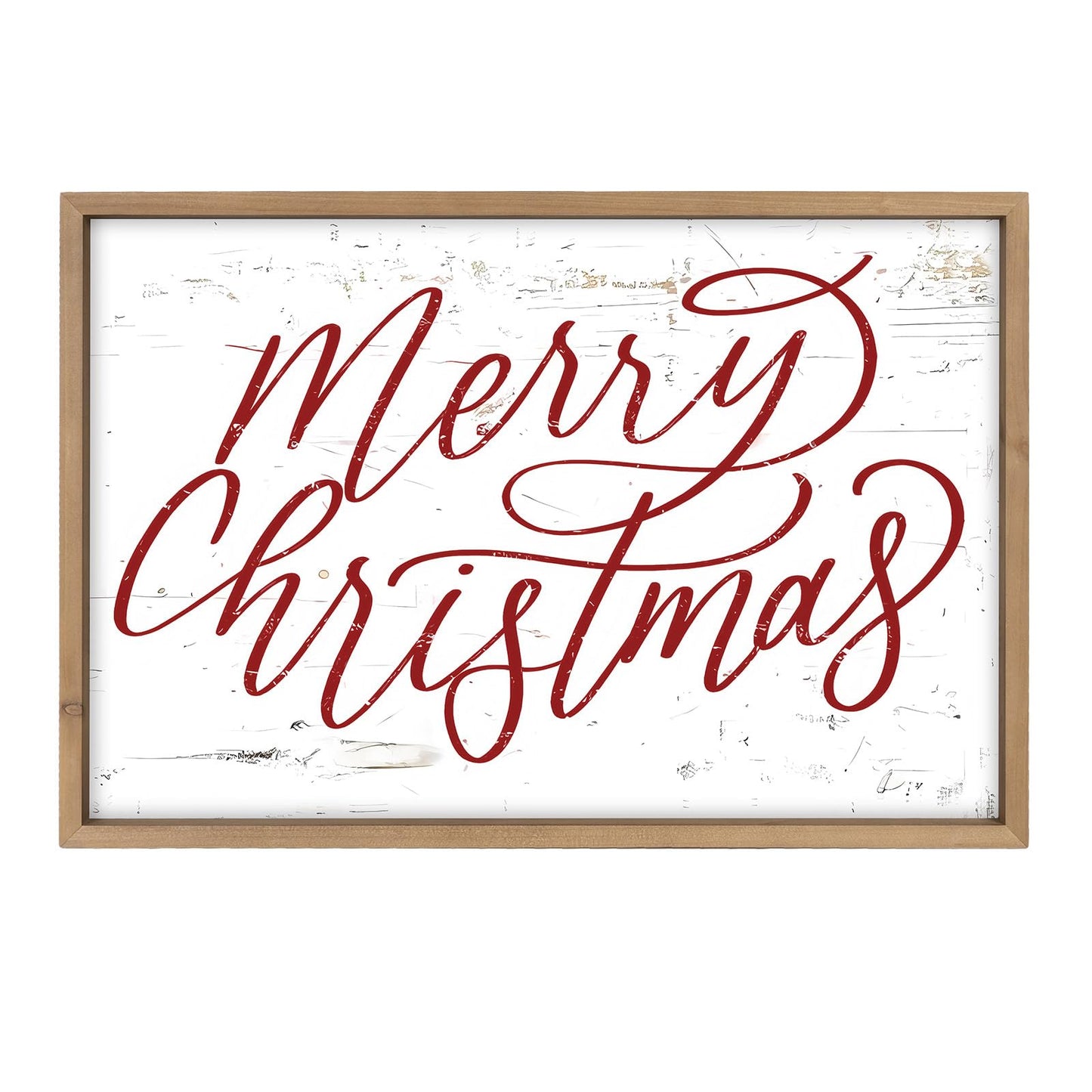 pechpell Merry Christmas Wall Decor Art Framed, 23.6×15.7 Inch Large Wooden Merry Christmas Sign, Xmas Holiday Indoor Living Room Bedroom Office Mantel Rustic Farmhouse Decorations for Home Kitchen