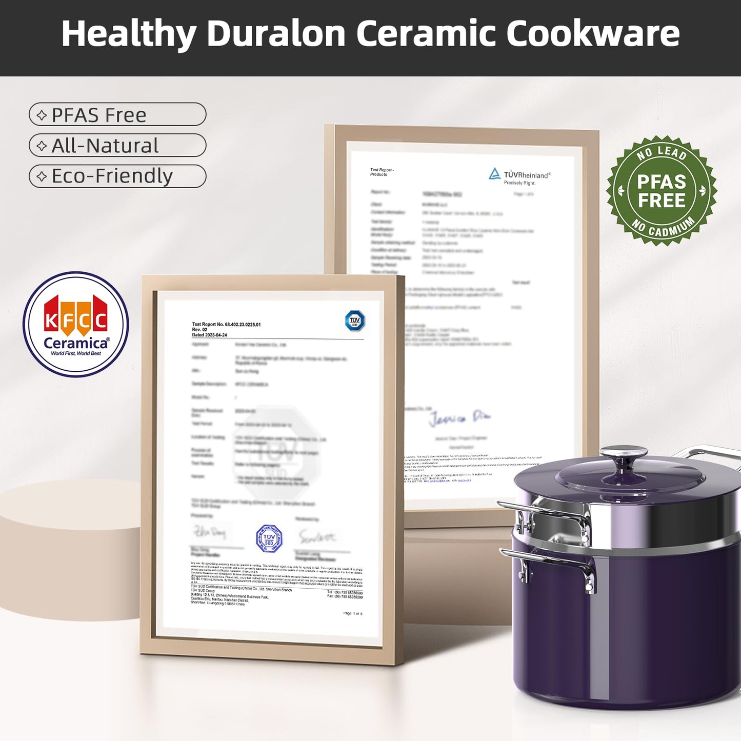 Nuwave Lux 13pc Forged Lightweight Cookware Set PFAS Free, Healthy G10 Duralon Ceramic Coating, Ultra Non-Stick, Stay-Cool Handles, Works on All Cooktops & Induction Ready