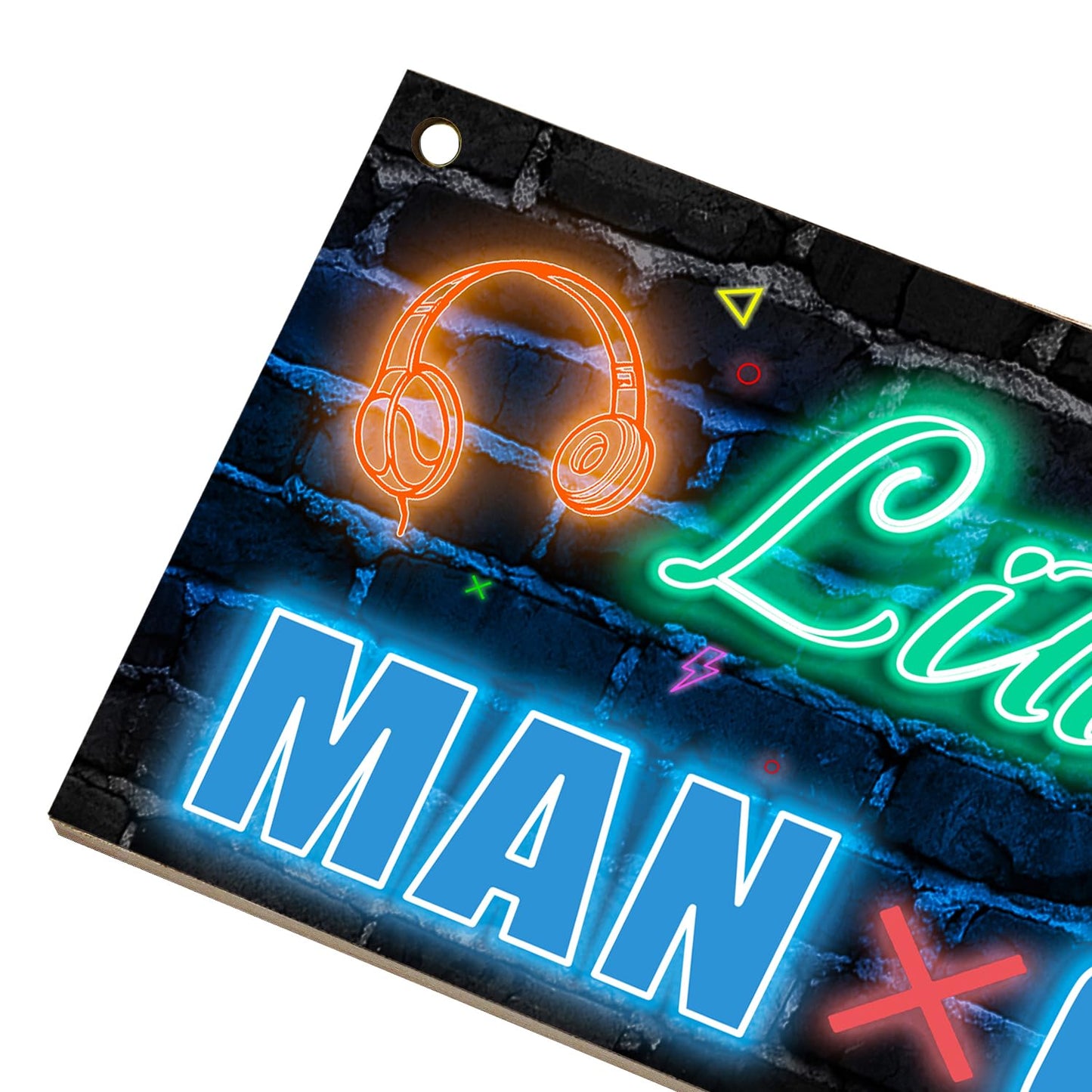 XIULUAN Gaming Room Decor Boys Stuff Kids Game Playroom Decorations Door Signs For Gamer Room Little Man Cave Wall Sign 10x5 Inches, Blue