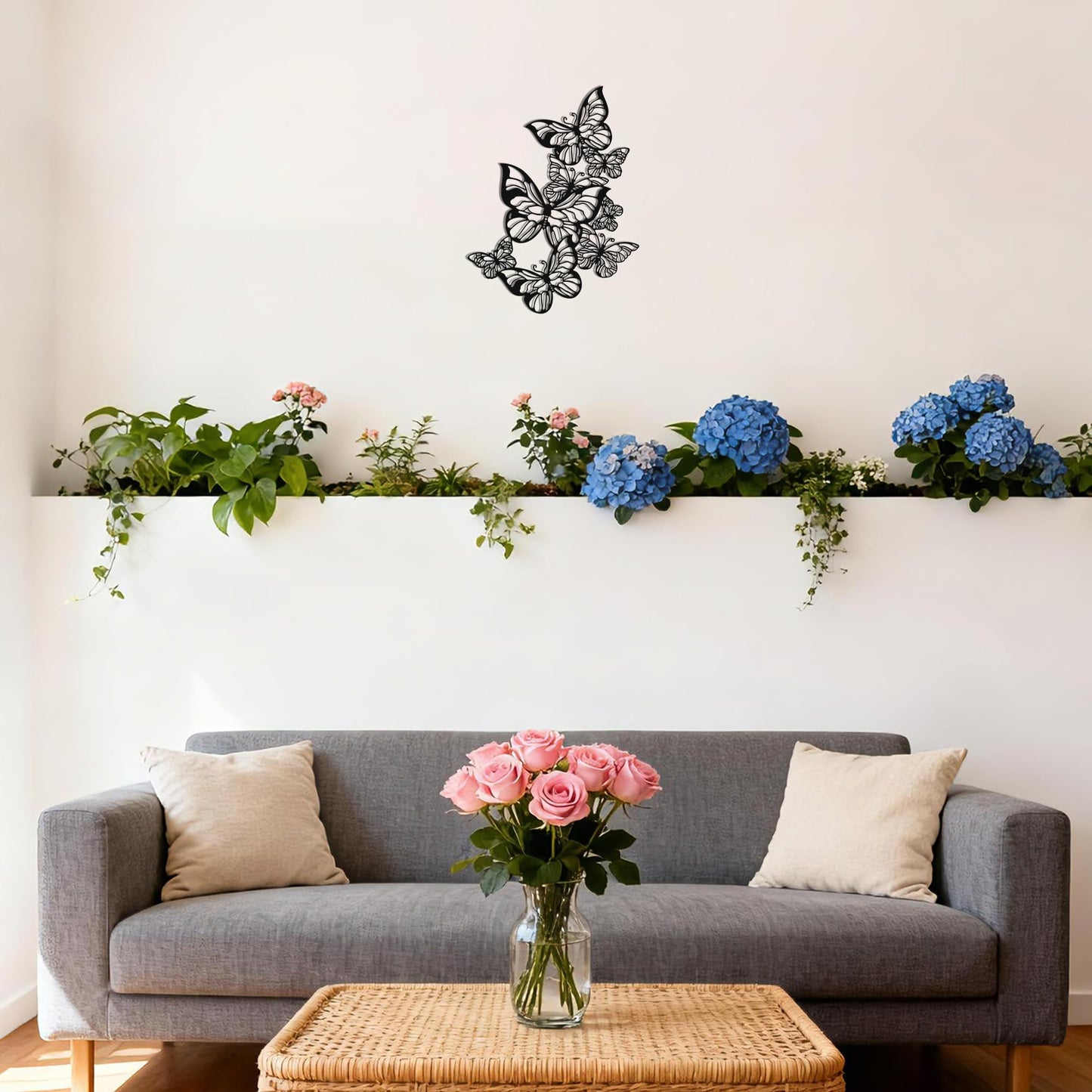 Slickss Exquisite Metal Butterfly Wall Decor – Lifelike Black Butterfly Wall Art for Teen Girl Room Decor, Versatile Home & Room Decoration Sculptures