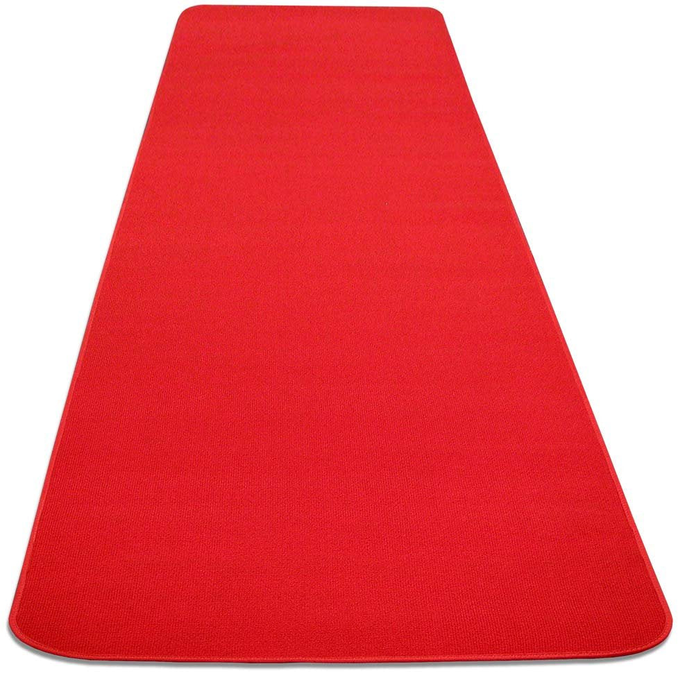 House, Home and More Red Carpet Aisle Runner - 4 Ft x 50 Ft - Real Carpet, Bound Edges, Low Pile Height, Stain Resistant, Event Runway Rug for Wedding, Hollywood Movie Award Ceremony Party Decoration