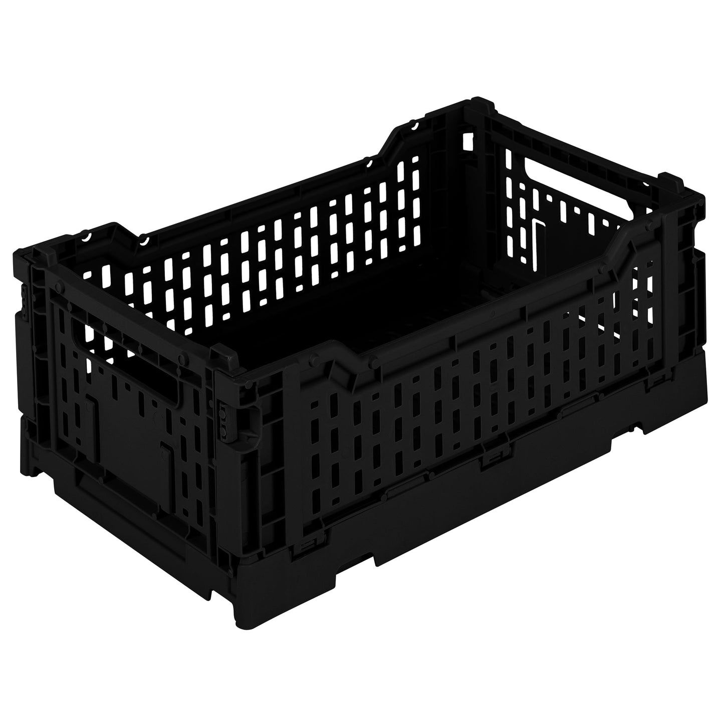 Simplify 4LT Collapsible Storage Crate | Small | Foldable | Stackable | Plastic Bin | Home Organization | Dorm | Office | Crafts | Shelf | Black