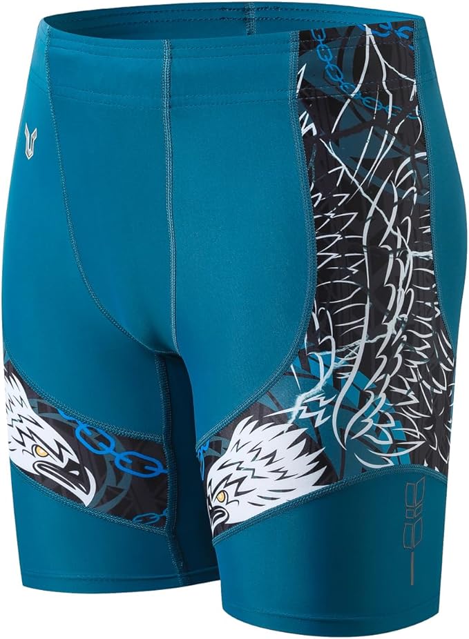 HUGE SPORTS Men's Rash Guard Swim Shorts Compression Swimming Jammer Cool Dry Active Swimsuit Workout Shorts Sports Tights