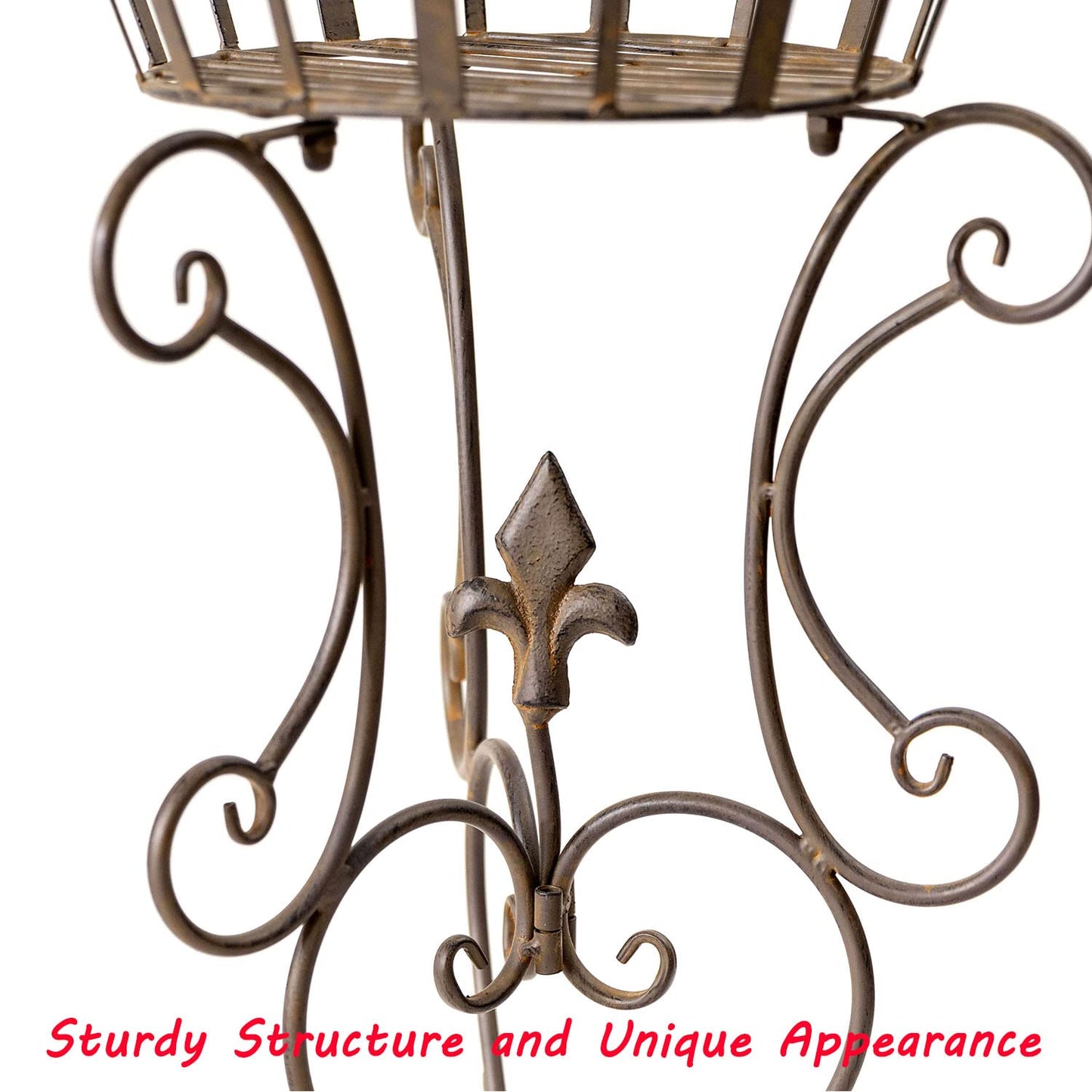TICKCACY 2 Pack Metal Tall Plant Stands, 25 Inch Wrought Iron Plant Stand, Heavy Duty Pot Stand Pedestal Holders, Unique Decorative Potted Planter Display Rack for Indoor Outdoor Garden Patio Lawn