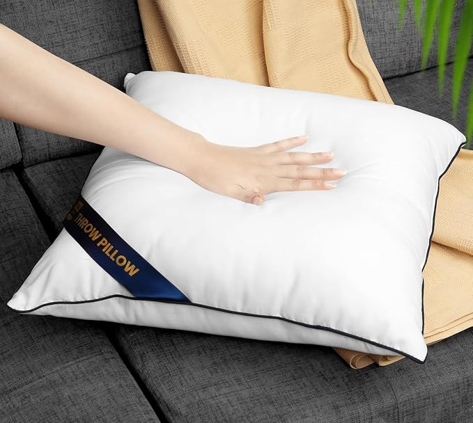 Utopia Bedding Throw Pillow Inserts (Pack of 2, White), 18 x 18 Inches Decorative Indoor Pillows for Sofa, Bed, Couch, Cushion Sham Stuffer