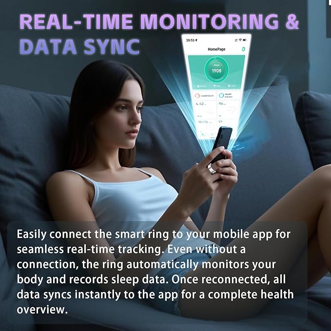 Smart Ring for Women ??Fitness Tracker Ring with Heart Rate, SpO2, Blood Pressure, Sleep Monitoring, Step & Calorie Counter, No Subscription Fee, iOS & Android Compatible (Silver, 11)