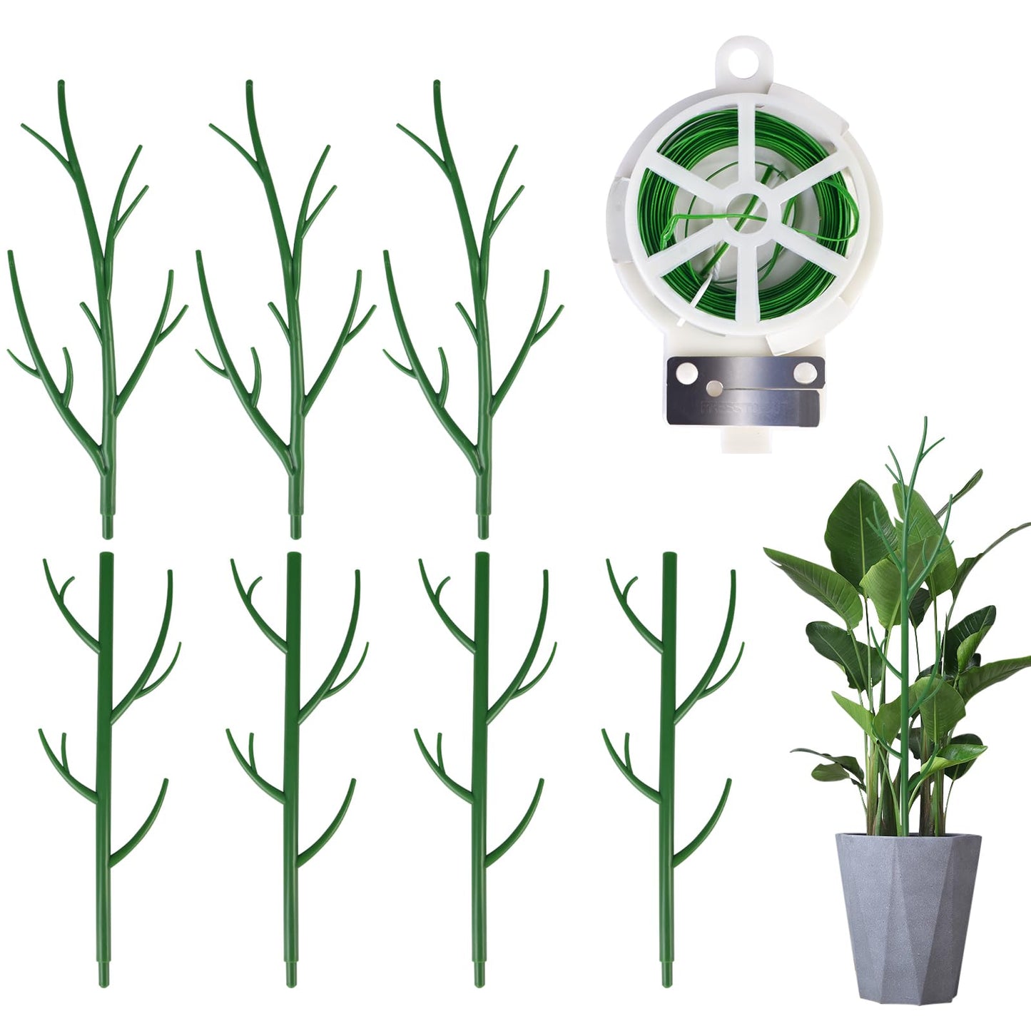 letesult 7 Pack Monstera Plant Support - 24.4" Plant Support Stakes for Indoor Plants Sticks Support Tall Indoor Plant Stakes with Twist Ties Stackable Plant Stem Support for Monstera Plants